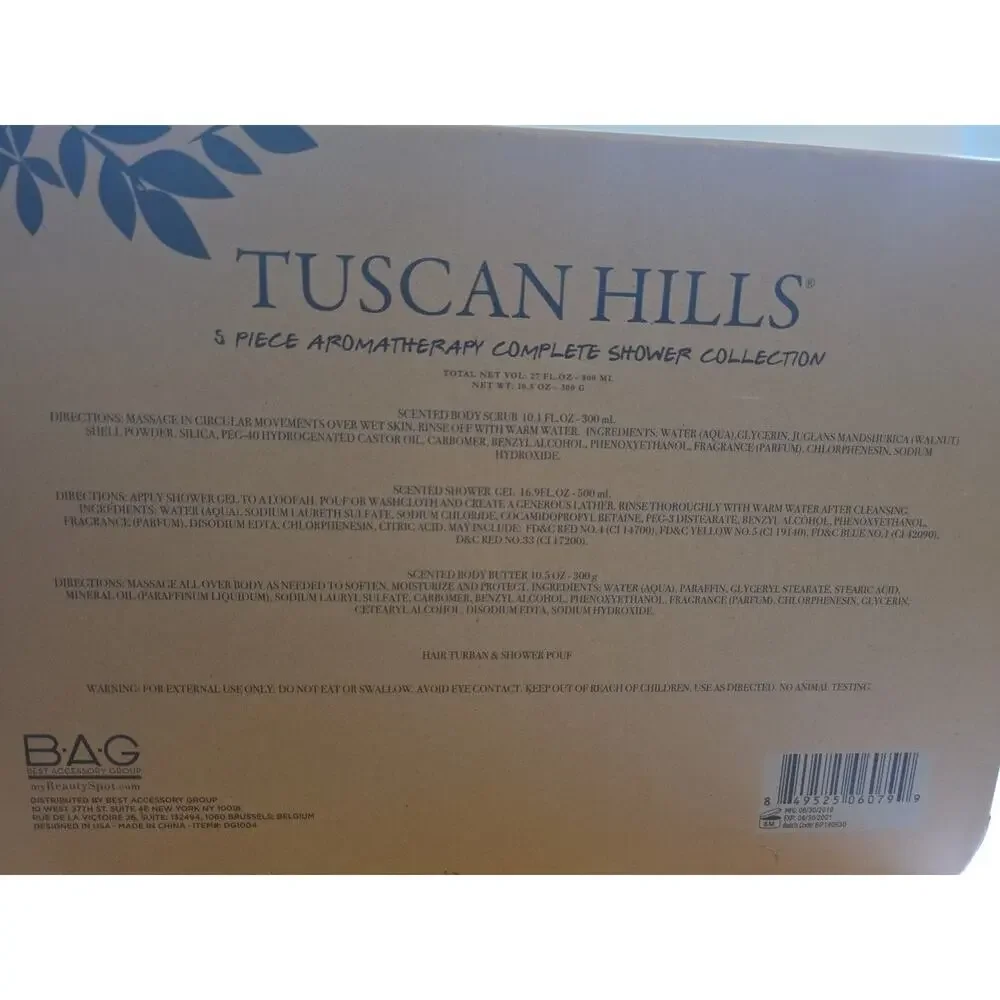 Tuscan Hills 5 Piece Aromatherapy Complete Shower Collection 27 oz Fl USA Seller